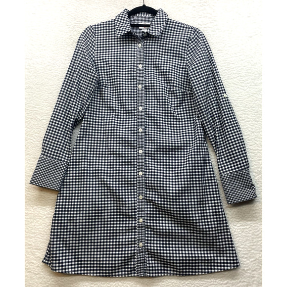 Vineyard Vines Target Shirt Dress Womens XS Blue White Gingham Button Pockets - Picture 1 of 11